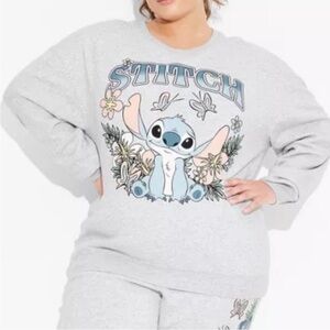 Disney stitch nature heather gray graphic sweatshirt 2X NWT
